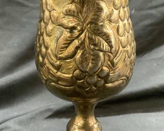 Silver Plated Vintage Repousse Goblet
