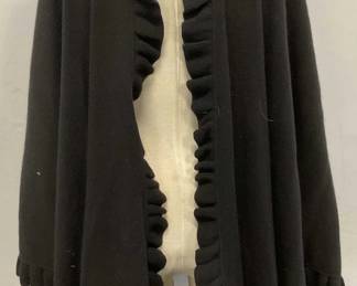 Saks Fifth Avenue Black Merino Wool Shawl
