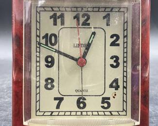 LINDEN QUARTZ Red Case Portable Clock
