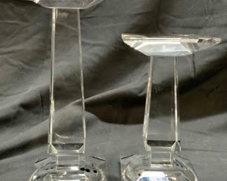 Lot 2 Art Glass Tabletop Candlesticks
