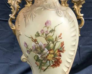 Vintage Hand Painted Porcelain Victorian Vase
