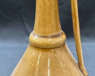 Vintage Tan Ceramic Jug With Lid, Poland
