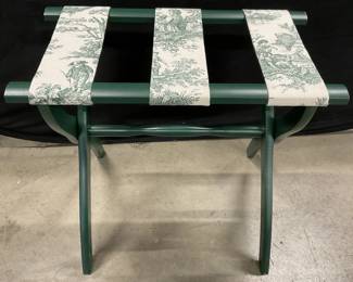 Scheibe Green Toile Fabric Luggage Rack
