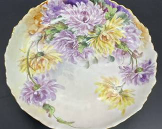 HOHENZOLLERN GERMANY Floral Porcelain Footed Dish
