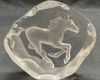 Mats Jonasson Art Glass Horse Figural
