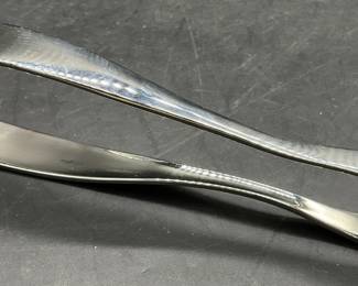 GS 18/10 Silver Tone Metal Tongs
