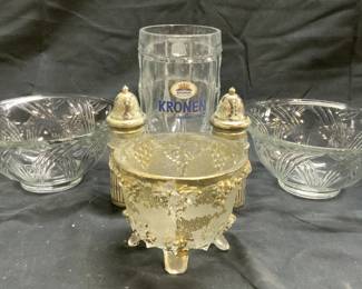 Lot 8 Assorted Art Glass Tabletop, Kronen & More
