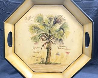 TAM SAN DESIGNS Hand Painted Octagonal Serv Tray
