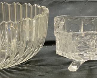 Lot 2 Art Glass & Crystal Vessels MIKASA & More
