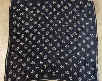 Ralph Lauren Black Graphic Print Silk Scarf
