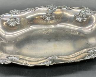 POOLE Vintage Silver Plate Floral Tray
