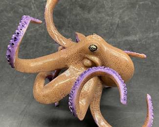 Speckled Tan & Purple Octopus Figural
