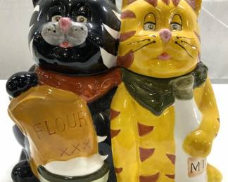 AMBIANCE COLLECTIONS Cats Porc Cookie Jar W Lid
