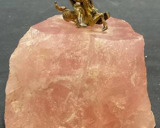 Salvatore Raciti Gilt Cherub Figural on Quartz
