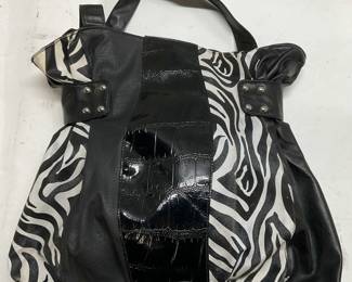 Payless Black & White Faux Leather Zebra Handbag
