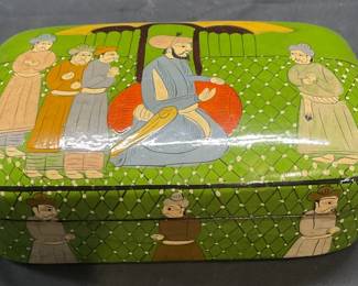 Vintage Lacquered Wood Figural Box
