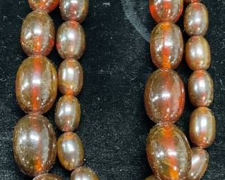 Vintage Chunky Amber Beaded Necklace
