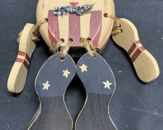 Vntg Folk Art Humpty Dumpty Shelf Decor
