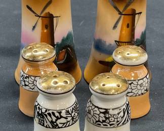 6 Vintage Porcelain Salt & Pepper Shakers, Japan
