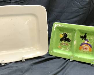 Lot 2 Porc Serving Trays John Haddok Eng, & More
