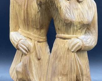 JB Hand Carved Polish Wooden Statue W/ Org Tag 14i
