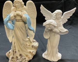 Lot 2 Lenox & Enesco Porcelain Angel Figurals

