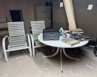 Patio Chairs, Patio Table, Printer