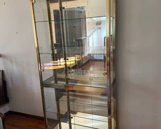 Vintage Brass and Glass Etagere  