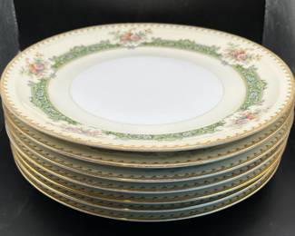 (7) 10” Dinner Plates Meito Asama Shape ENID Japanese Bone China
