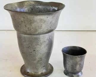 Pewter Vase & Cup
