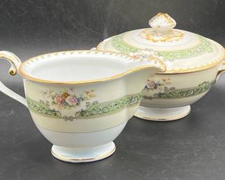 Sugar & Creamer — Meito Asama Shape ENID Japanese Bone China
