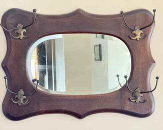 Beautiful Vintage Oak Hall Mirror
