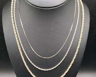 (3) Sterling Silver Necklaces
