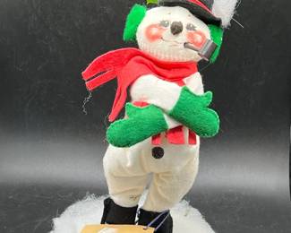 9” Annalee Dolls 1989 Christmas Snowman with Original Tag
