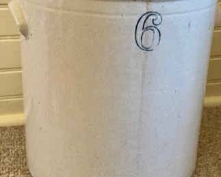 Antique 6 Gallon Stoneware Crock
