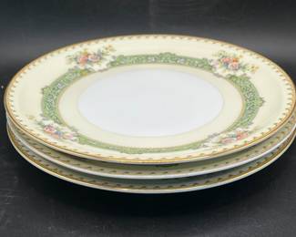 (3) 8” Salad Plates Meito Asama Shape ENID Japanese Bone China

