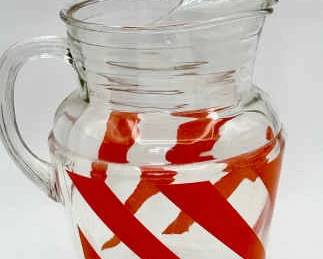 Orange Striped Vintage Pitcher
