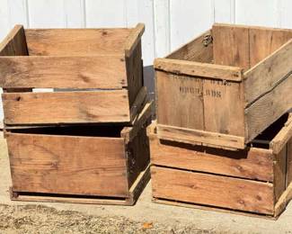 (4) Vintage Wood Crates
