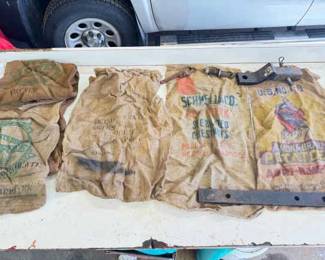 (6) Various Vintage Burlap Sacks
