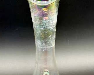 Vintage Iridescent Ruffled Vase
