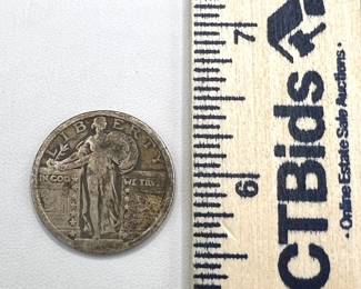 Standing Liberty American Eagle Silver Quarter Dollar Coin
