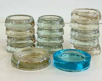 Vintage Glass Furniture Sliders
