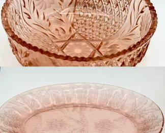 (2) Pink Depression Glass Dishes
