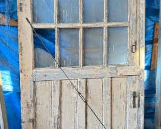 Heavy Duty Vintage Barn Door w/ Glass Panels
