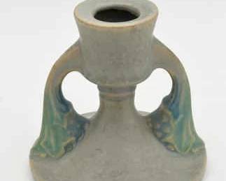 1927 Roseville Pottery Tuscany Candle Stick With Sticker
