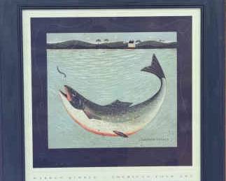Warren Kimble American Folk Art Trout Print
