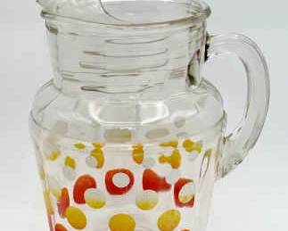Hazel Atlas Ombre Polka Dot Pitcher
