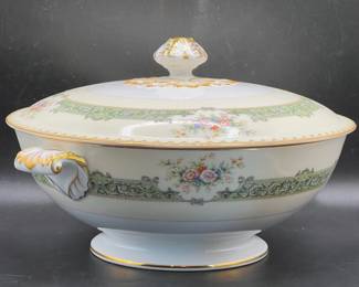 Covered Serving Bowl Meito Asama Shape ENID Japanese Bone China

