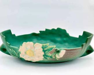 1930 Roseville Pottery Peony Console Bowl Green
