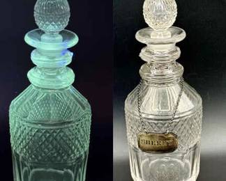 Antique Decanter W Sterling Silver Sherry Label
